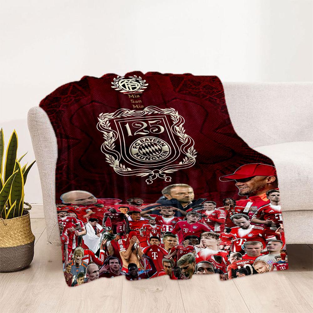 Bayern Munich Blanket Warmthful Decor Suitable for Bedding Couch Bed Four Seasons Universal Playful Design Gift for Travel Home Birthdays