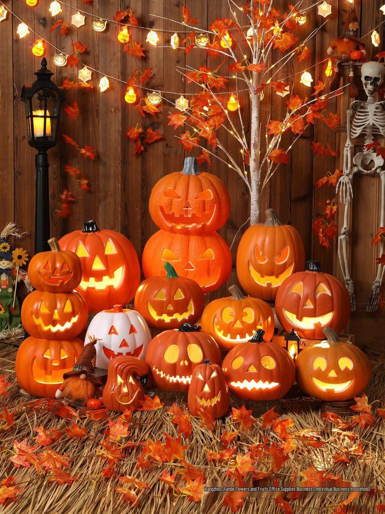 Luminous Halloween Pumpkin Lantern Decoration - Large Outdoor Display for Shopping Malls and Events