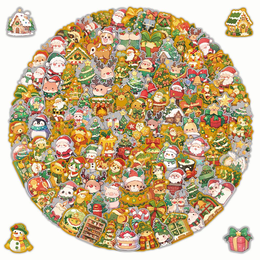 Christmas Sticker & Bookmark Set: Wrapping Paper, DIY Gift Accessories, Decoration, Phone Case Stickers.