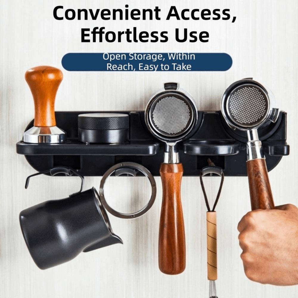 Wall Mounted Coffee Utensil Storage Rack Minimalist Espresso Portafilter Holder Home Kitchen
