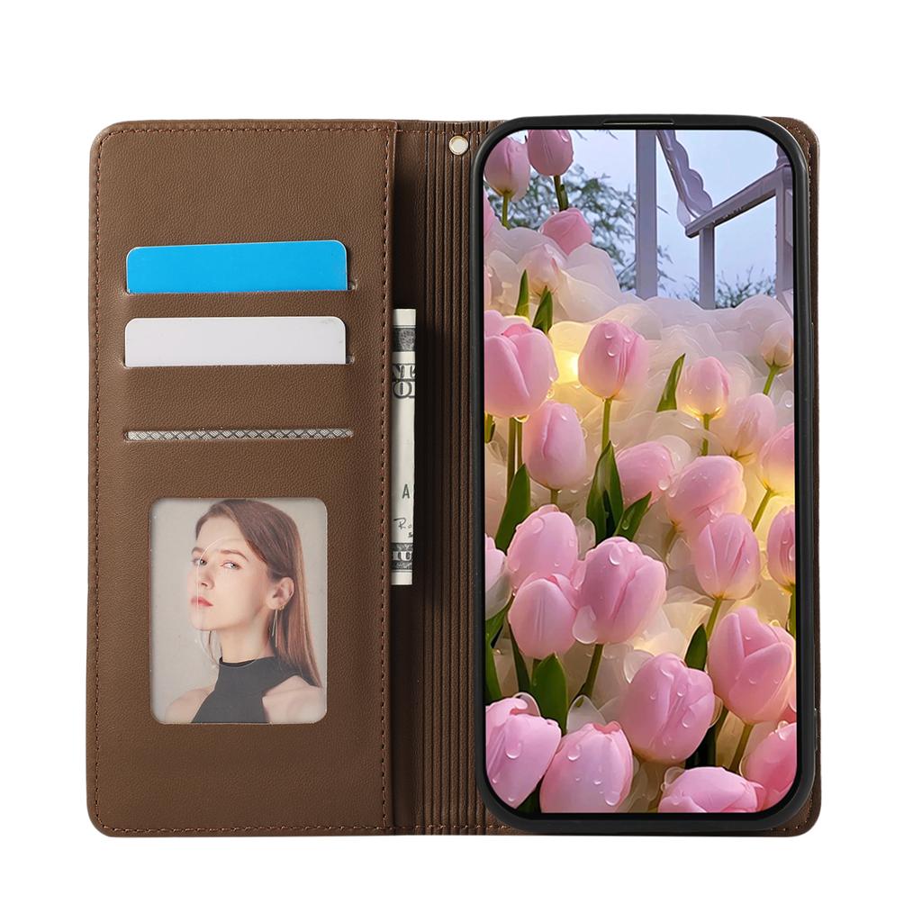 For Samsung Galaxy S25 FE Case Retro Texture Matte TPU + PU Leather Back Cover Support Magnetic Car