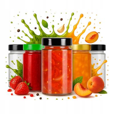 5X Słoik Szklany Ozdobny Aria 245Ml Na Dżem Miód Przetwory Konfitury