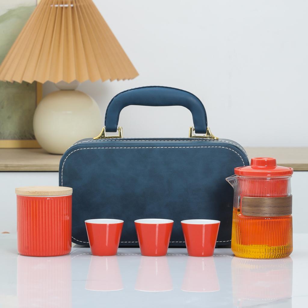 Ceramic Outdoor Camping Portable Travel Tea Set Business Company Bank Souvenir Gift Set