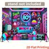 2D Retro 80s Living Room Backdrop for 80s Party & Studio Decoration