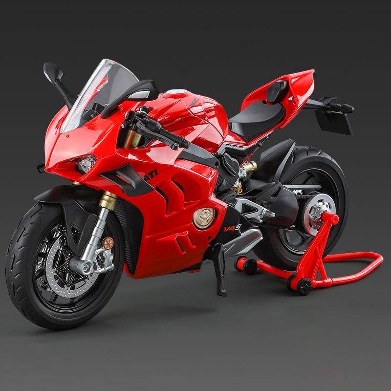 1/9 Ducatis V4S Panigale Alloy Die Cast Motorcycle Model Toy Vehicle Collection Carrying Lighting Off Road Autocycle Toys Car