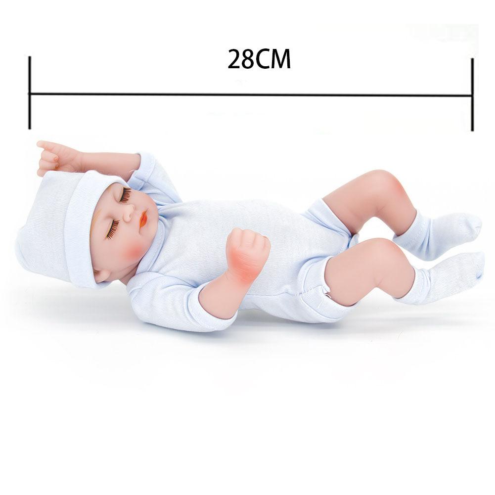 28 cm 11 tommer vinyl Leketøy Reborn Rebirth dukke Lukket øye simulering for barn Bursdag Julegaver ledsaget av leker