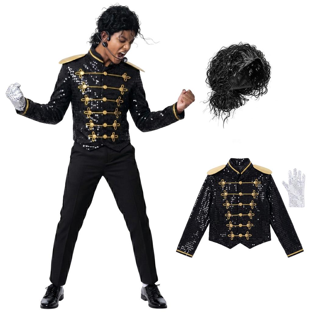 Costume da Esibizione per Bambini Giacca Stile Militare e Set Pantaloni Abbigliamento da Danza per Ragazzi Outfit per Spettacolo di Palco Tap Dance