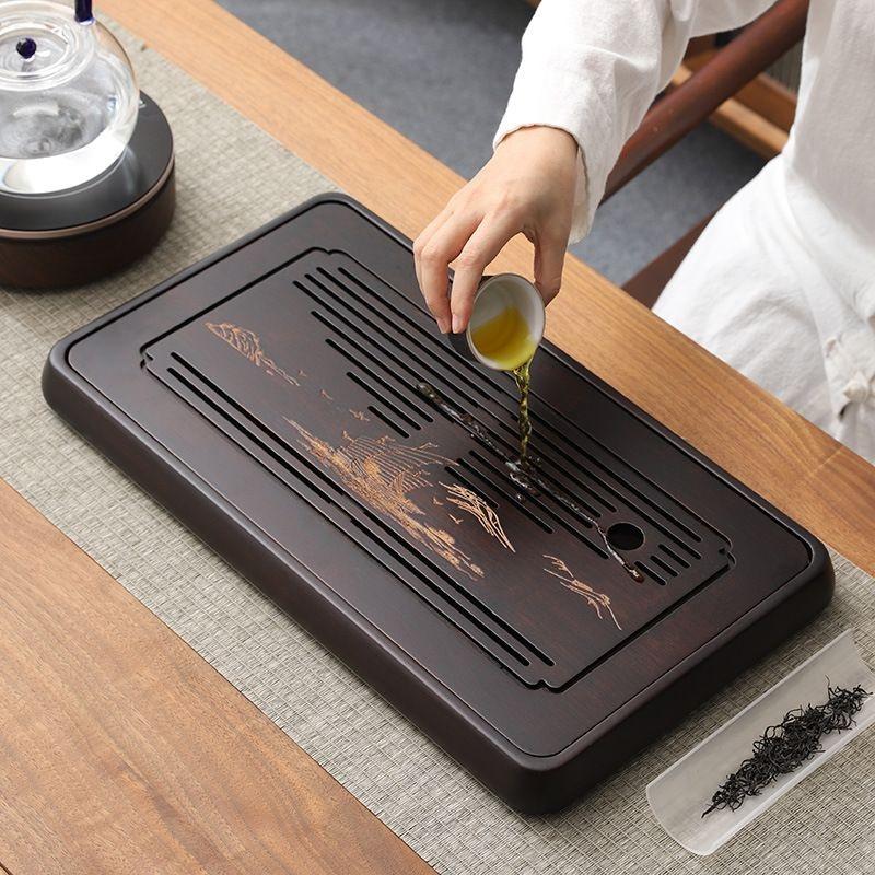 GIANXI Čínský čajový obřad Bambusový čajový podnos Čajový stolek Stolek na suché vaření čaje Dekorace na čajový stolek Úložný podnos Kávový čajový set Čajové moře Odvodnění