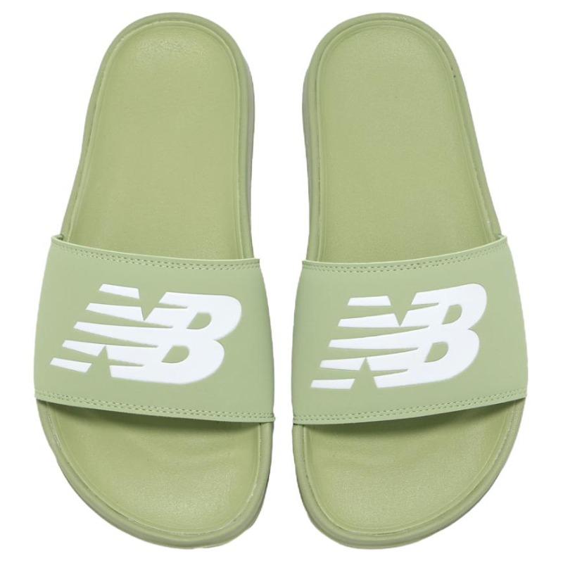 New Balance 200 Women Green White One Strap Slides Comfortable Versatile SWF200D2B