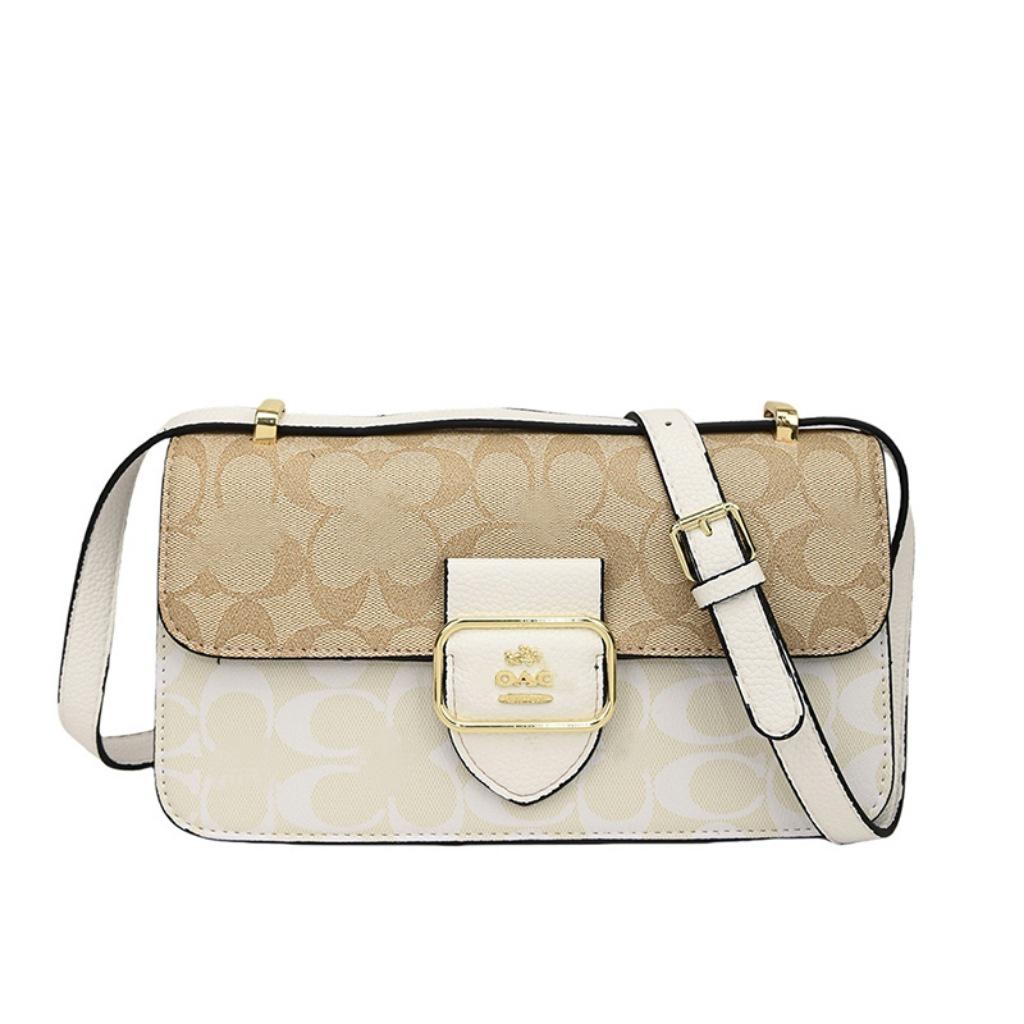 Женская ретро текстурированная сумка через плечо с универсальным принтом букв хаки