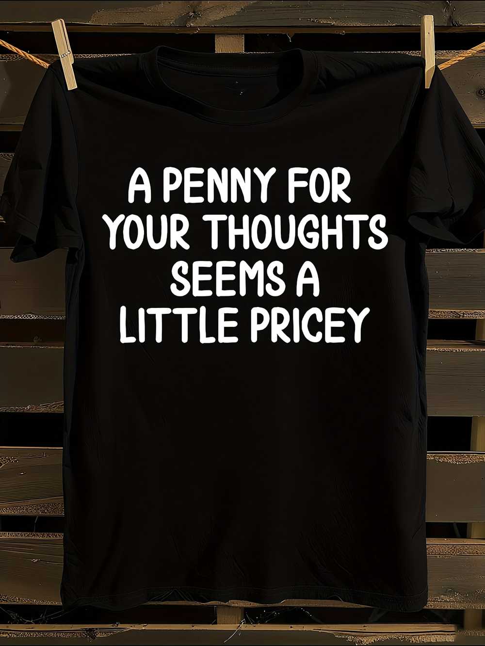 Funny  A Penny for Your Thoughts Seems a Little Pricey  Sarcastic Humor T-Shirt S