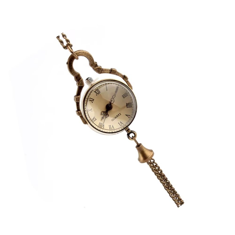 Transparent Vintage Quartz Fob Bronze Necklace Clock Fashion Pocket Watch Jewelry Gifts