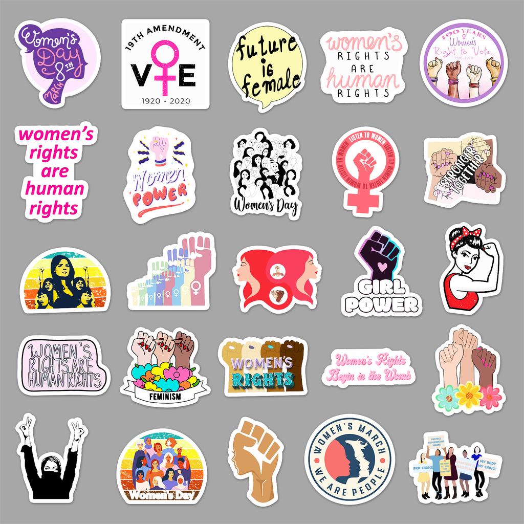 50 Feminist Graffiti Personality Creative Trend DIY Suitcase Mobile Water Cup Car Stickers