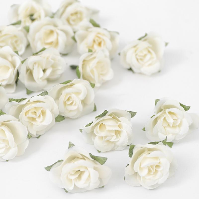 

25Pcs 3.5cm Silk Artificial Rose Flower Heads Mini Fake Daisy Flower Head for Home Room Wedding Decoration DIY Wreath Supplies 3.5cm молочный белый