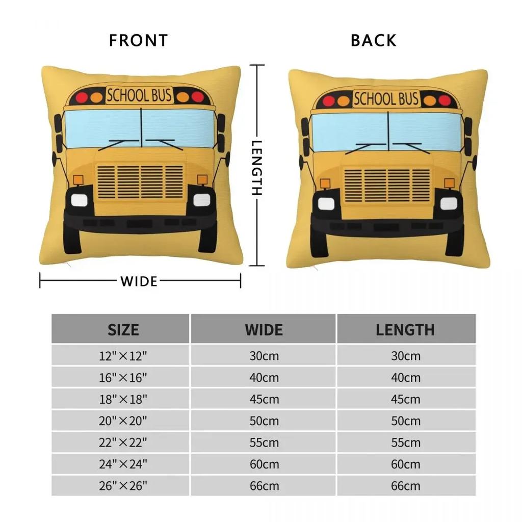 Yellow School Bus Pattern Throw Pillow Decorative Pillow Covers For Sofa Decorative Pillowcase Custom Cushion