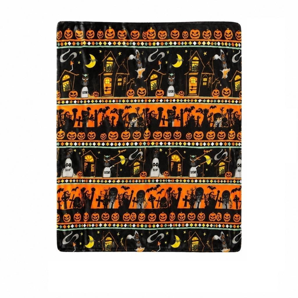 Couverture Halloween Cosy, Couverture Douce pour Canapé Lit, Décoration Intérieure pour Fête d'Automne, Cadeau pour Adultes Enfants