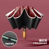 New ten-bone double keel vinyl bronze brushed reverse umbrella color scheme handle three-fold umbrella gift umbrella print lo