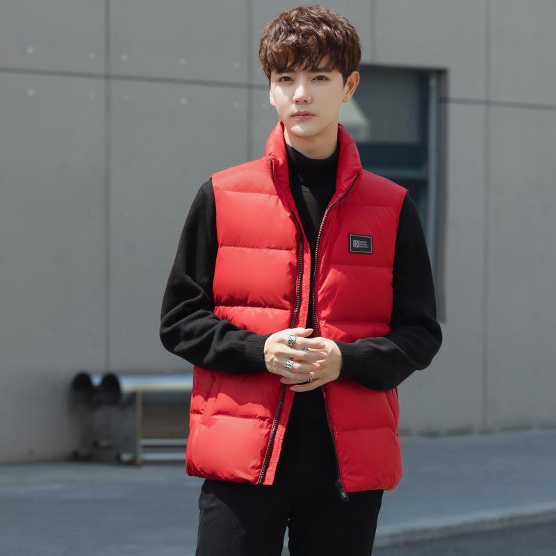 

Осень и зима новый стиль простой и универсальный пуховый жилет мужской молодежный модный теплый жилет модный пуховый жилет 3XL