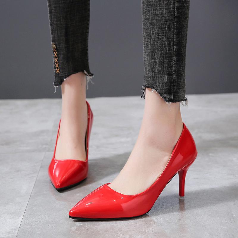 Fashion Aphixta 7cm Thin Heels Women Pumps Dress Classic Shoes Wedding Official Leisure Party Shoes Super Big Size 49 50 Plus Size