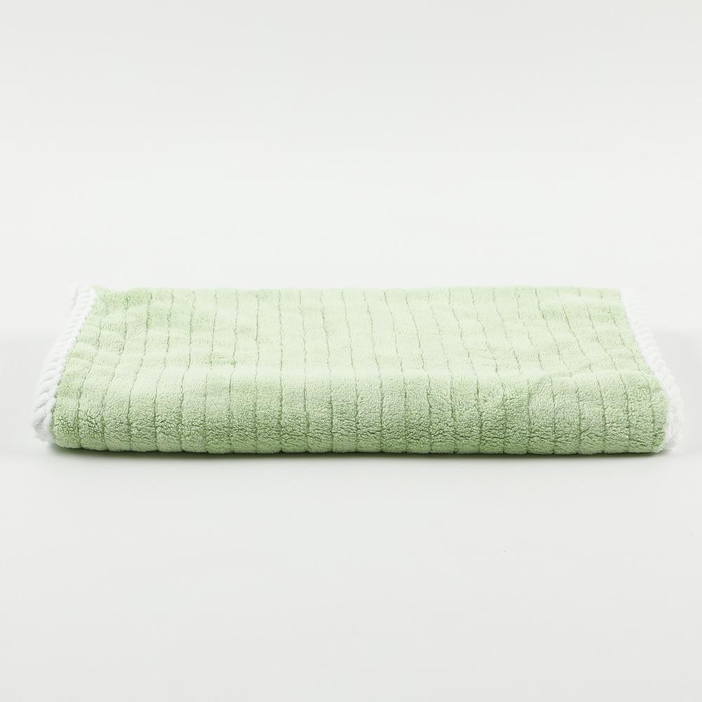 Coral fleece bath towel antibacterial striped face towel soft not easy to lose hair absorbent household large bath towel towel