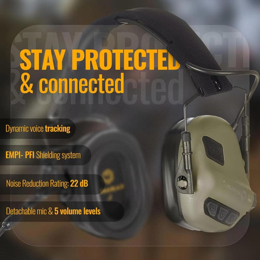 EARMOR M11 SE Tactical Headset for Helmet - Noise Canceling Headphones with mic for Shooting & Hunting Earmuffs with M11 PTT