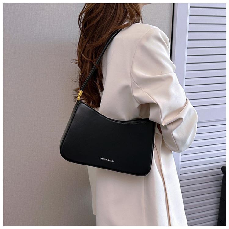 IELGY French Niche Simple Retro Dumpling Bag Trendy Armpit Order Shoulder Baguette Bag