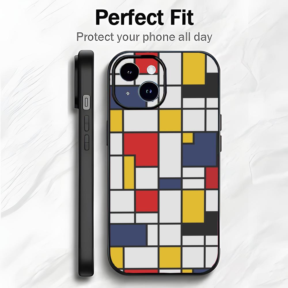 Abstract Iconic Art P-Piet Mondrian Phone Case Phone Case Soft Packaging Lightweight For iPhone17 16 15 14 13ProMax
