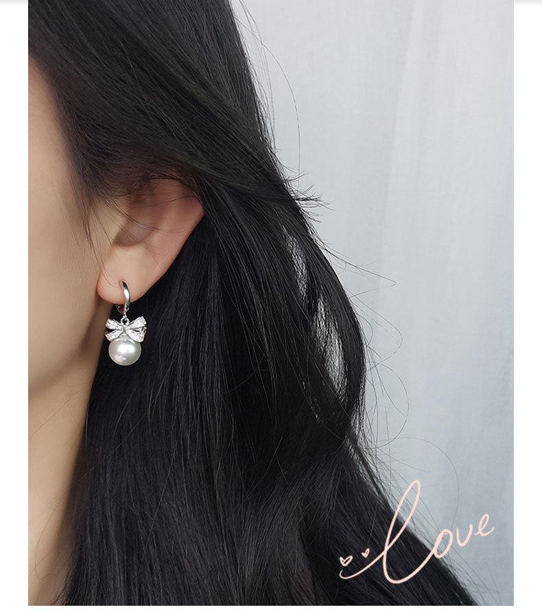 S925 Sterling Silver Bowknot Pearl Earrings - Elegant, Versatile Women's Stud Dangle