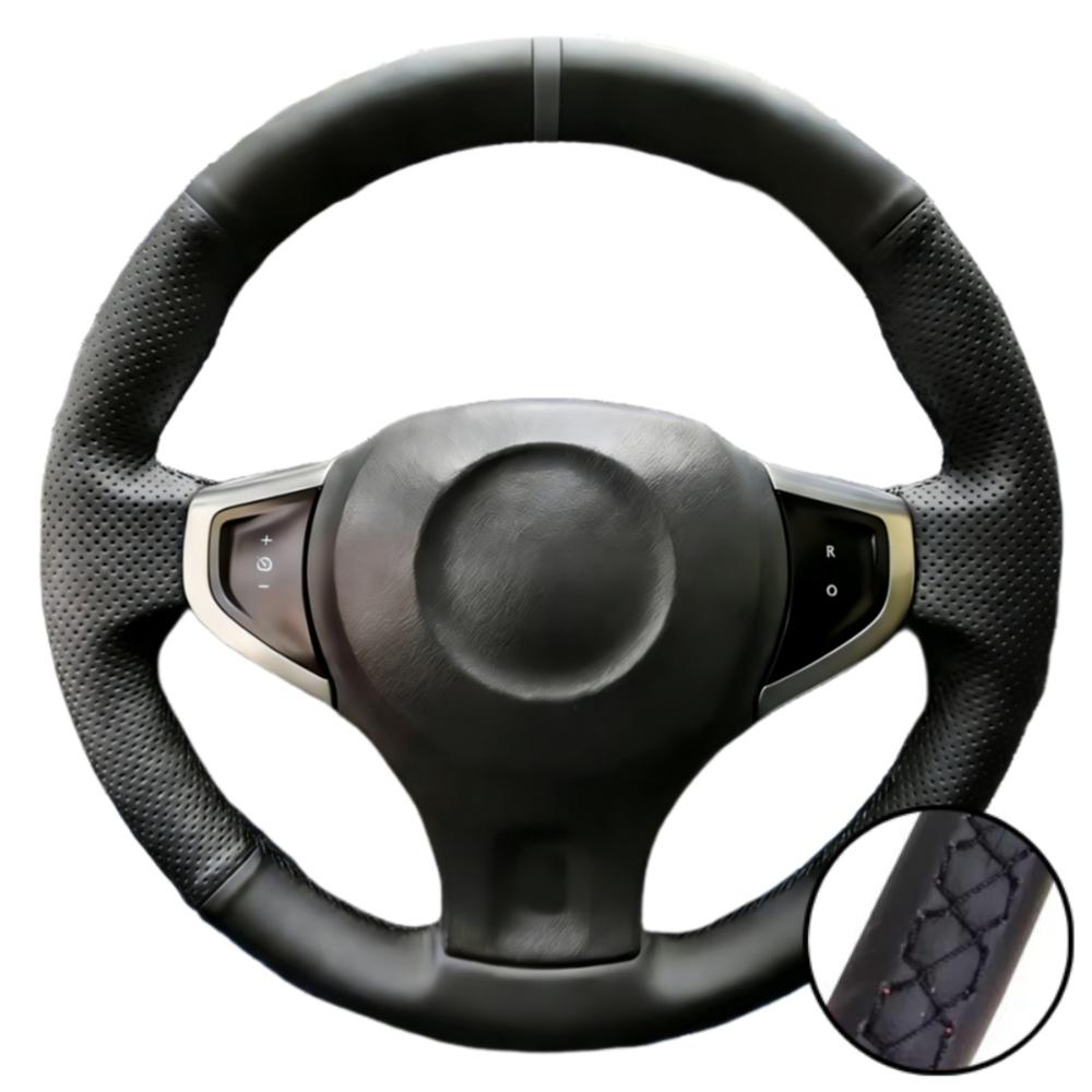 Car Interior Braid Black Perforated Non-slip Artificial Leather 2009-2014 Samsung QM5 Steering Wheel Cover For Renault Koleos