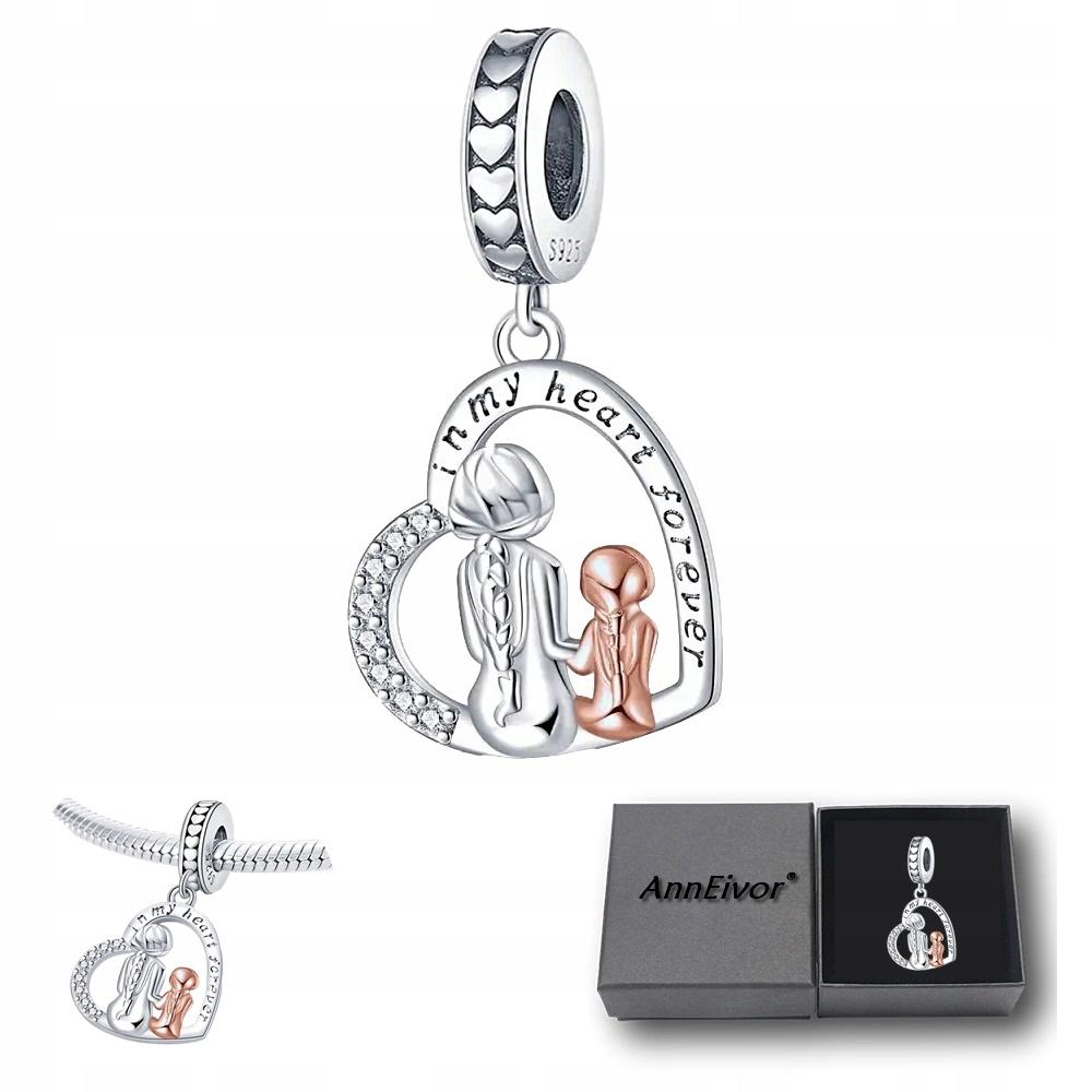 Charm Pendant Silver S925 Mother Daughter Mother's Day Gift white