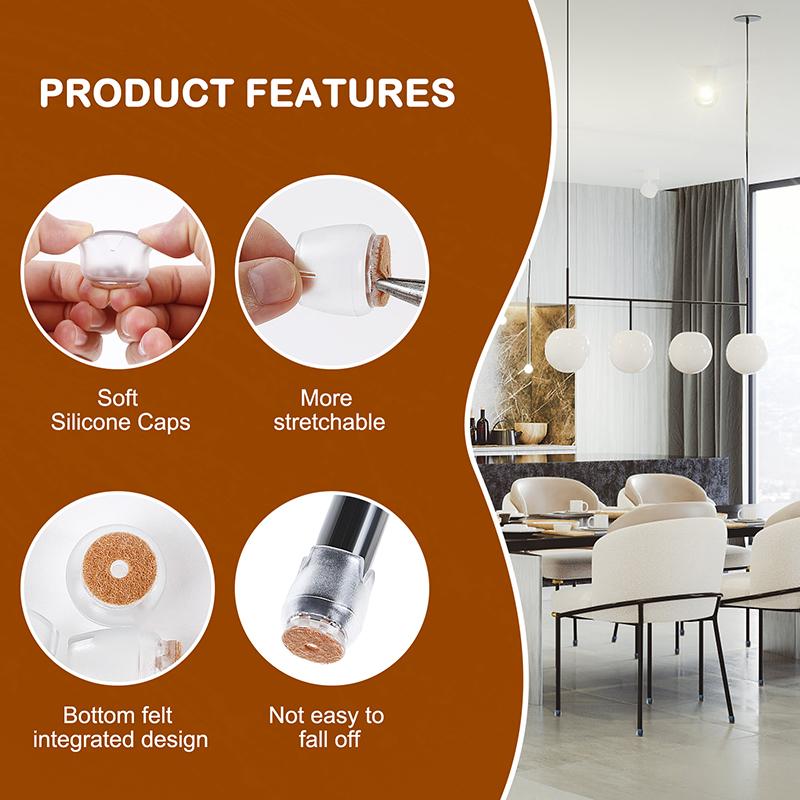 16 bucăți din silicon pentru picior de masă și scaun, pentru picioare, capace Capace pătrate, șosete, pentru picioare, anti-alunecare, pentru mobilier.