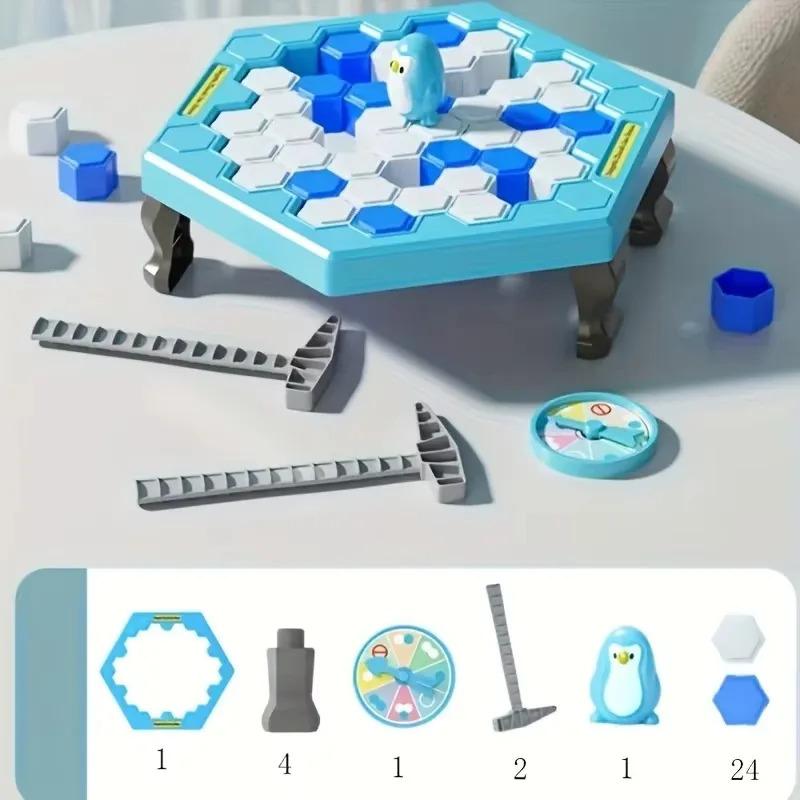 Save Penguin Knocking Ice Toy, Ice Breaker Knocking And Disassembling Wall Board Game Novelty Game Interactive Plaything