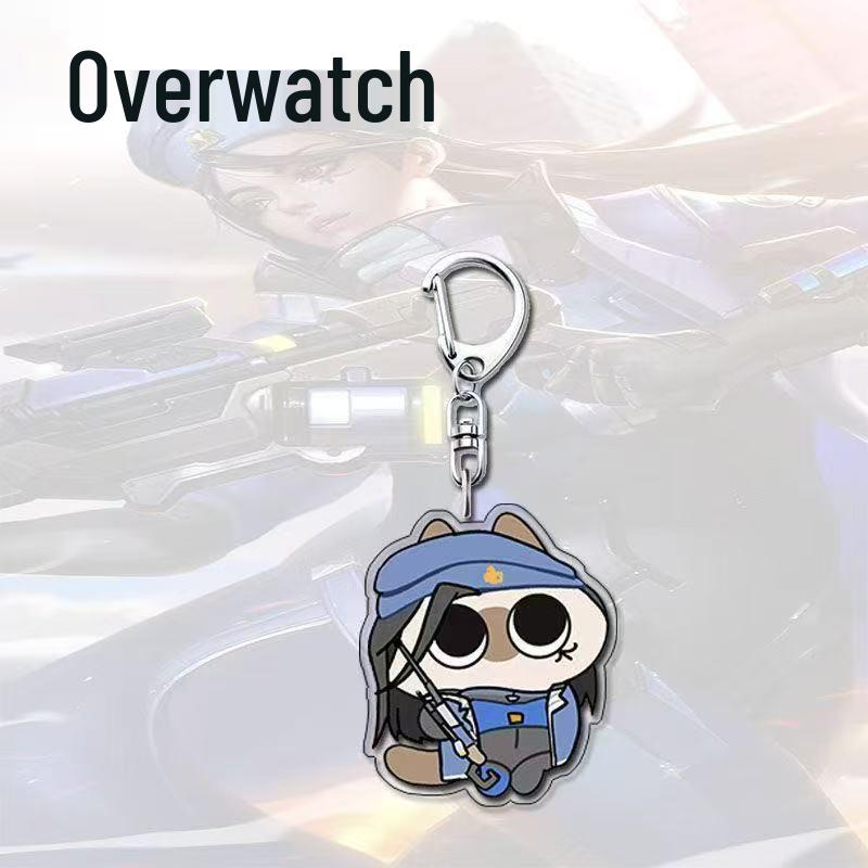 Overwatch Ana Red Bean Paste Emoticon Acrylic Keychain Pendant