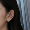 Sparkling Gold Color Circle Earrings Female Engagement Jewelry with Brilliant Zirconia Fashion Daily Wearable Accessories