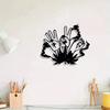 Vintage Iron Hand & Leaf Wall Art, Rustic Peace Sign Plant Decor, Festive Gift