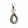 Handmade 925 Sterling Silver Pendant Bezel Setting, Teardrop Pendant Blank Mounting, Jewelry Making Supply