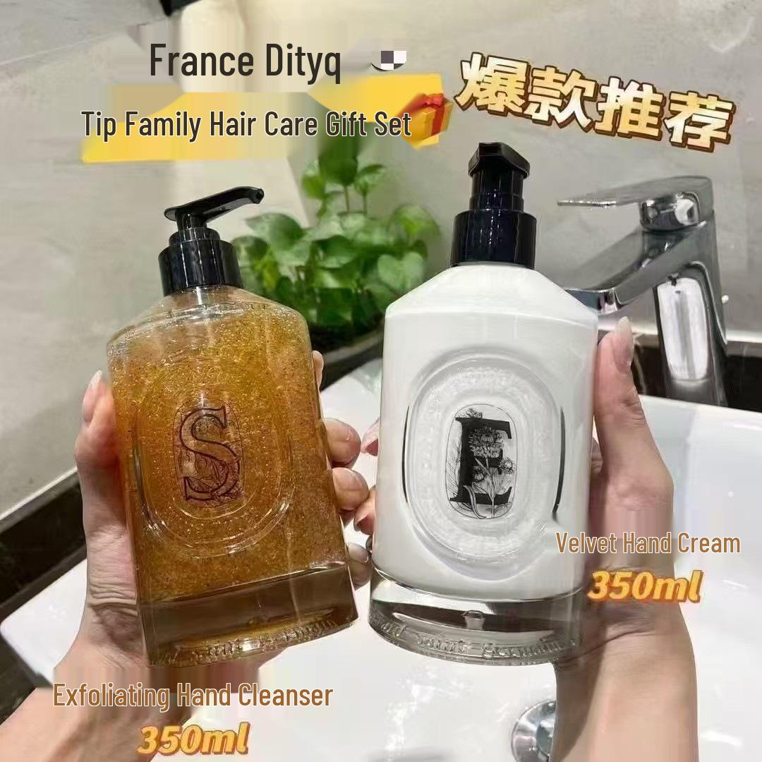 Tipjia Velvet Two-Piece Set: Exfoliating Hand Wash & Hand Cream 350ml - Gift Set by Tikyi Suo S Lavender