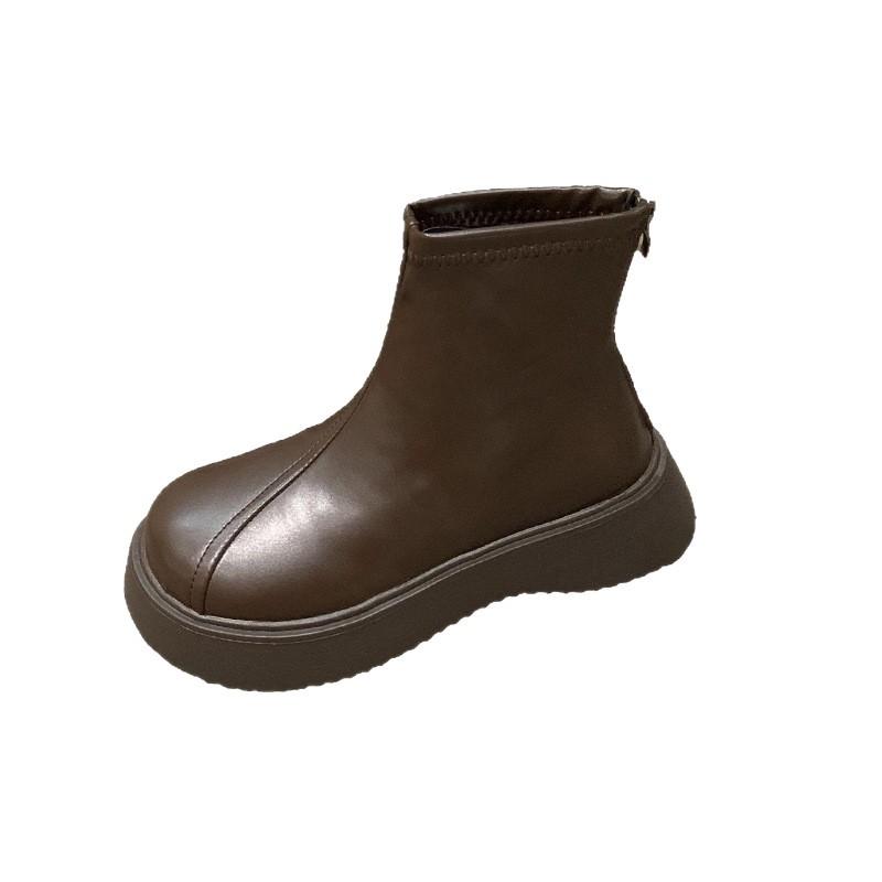 Popular high-quality women's shoes Martin boots women's autumn and winter velvet versatile thick-soled thin fried street muffin-soled short boots wome