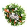 Easter Wreath Decoration Artificial Spring Wreath with White Daisy Carrots Green Leaves for Home Wall Farmhouse Holiday