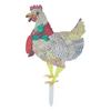Light Up Christmas Decoration Light Hen with Scarf Yard Decor Garden Stake for Indoor Outdoor Room