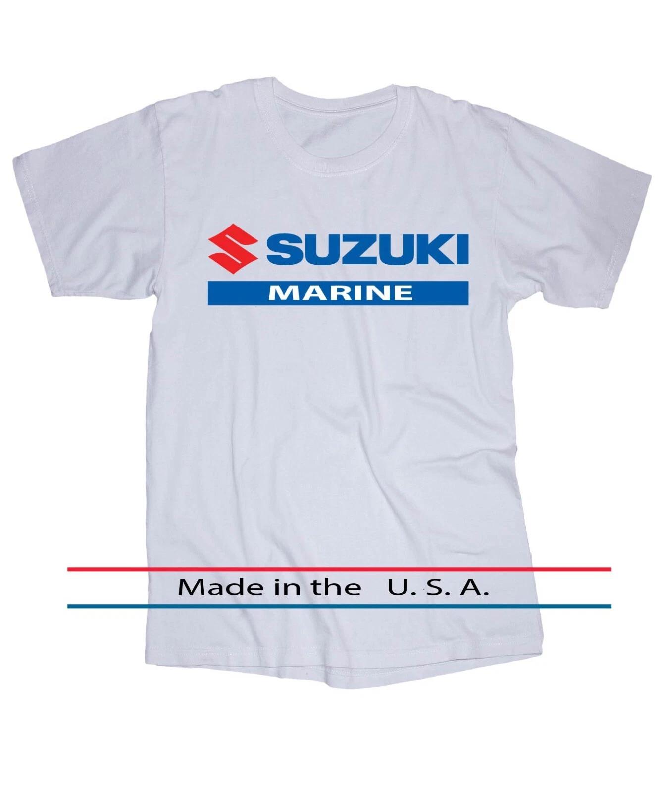 

Suzuki Outboard Marine logo White T-shirt Boating Powerboat 3XL