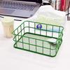 Slim Metal Storage Basket With Steel Mesh Base For Accessories And Small Items