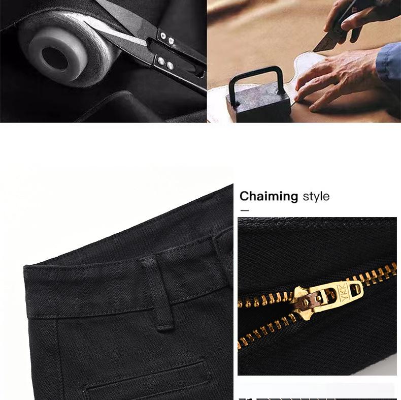 Jia*er's Body-Shaping Flared Denim Pants: Autumn/Winter Plus Velvet Black, Slim Fit, Four-Way Stretch.