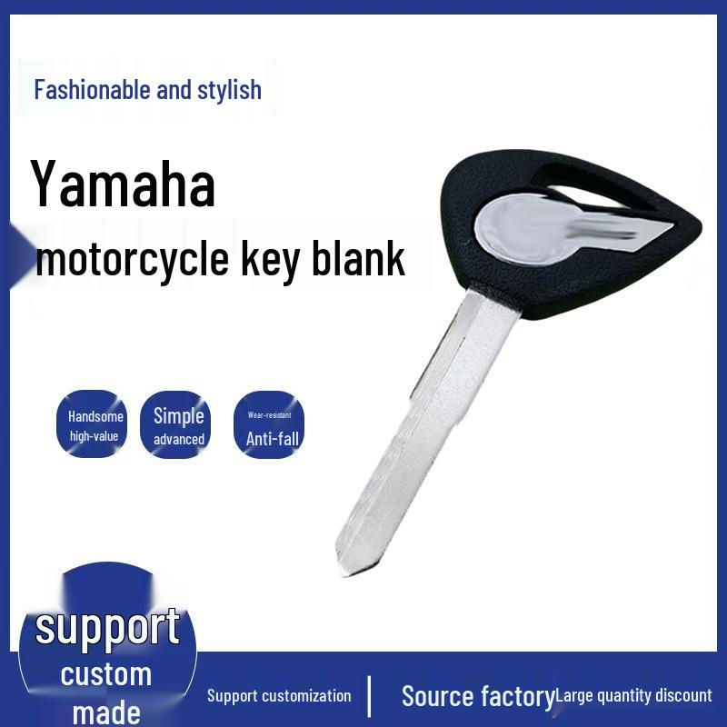 

Custom Motorcycle Key Blank for Yamaha Speedstar 650/1100, Tianwang XV125/250/400 44.4*7.6*2mm чорний