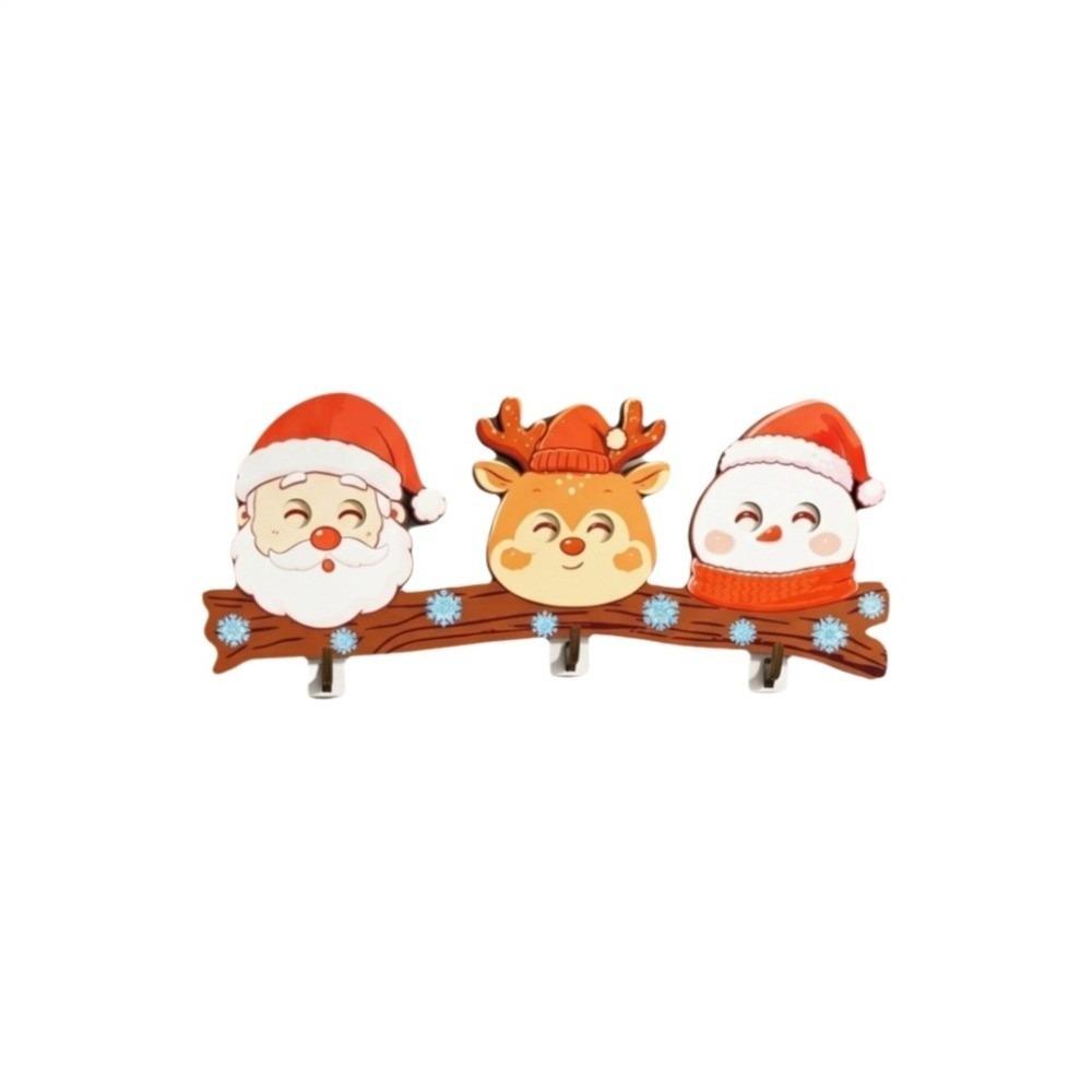 No Drill Christmas Wall Hook Wooden Key Holder Gifts Decorative Hook Key Storage