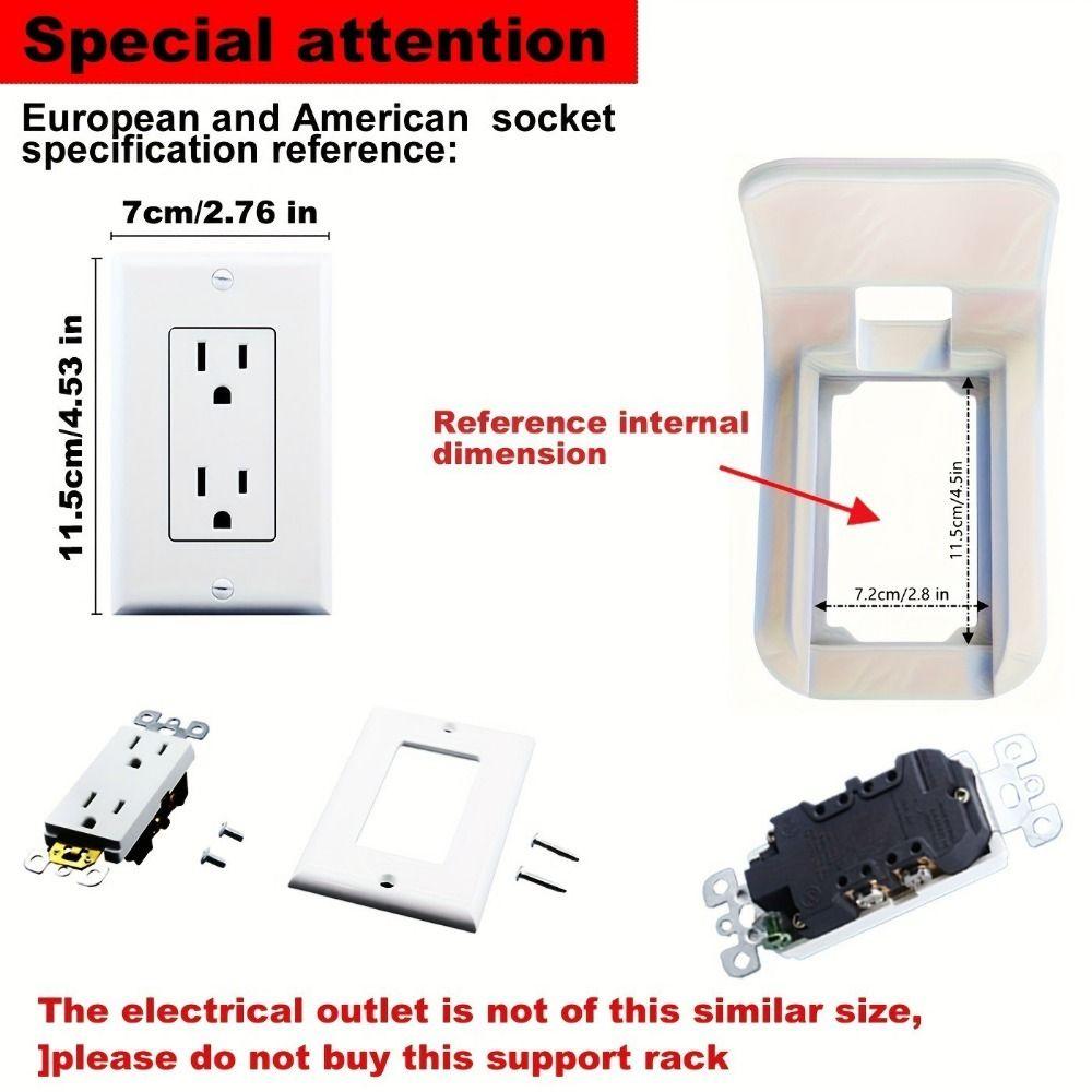 2PCS No Drilling Switch Storage Rack Plastic USB Rack Convenient Wall Outlet Shelf  Living Room