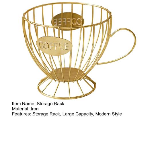 Aufbewahrungsregal Langlebiges Eisen Kaffeekapsel-Aufbewahrungsregal Hohl Design Platzsparend Starke Kapazität Organizer für Zuhause Küche
