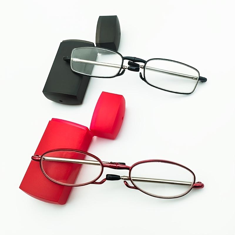 

2pcs Ultra Light and Stylish Foldable Reading Glasses with Metal Telescopic Legs for Both Men and Women +100