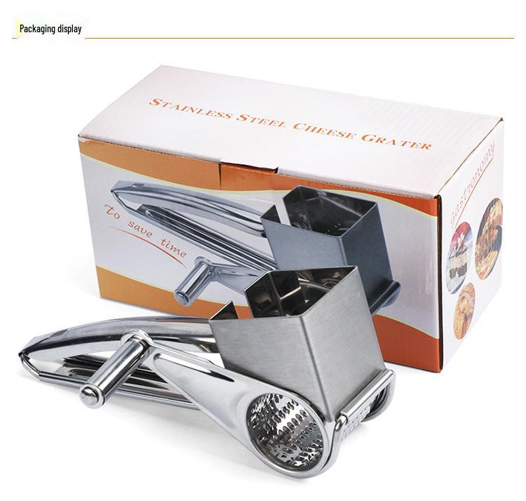Multifunctional 430 Stainless Steel Cheese Grater with Hand-Crank & Multiple Blades