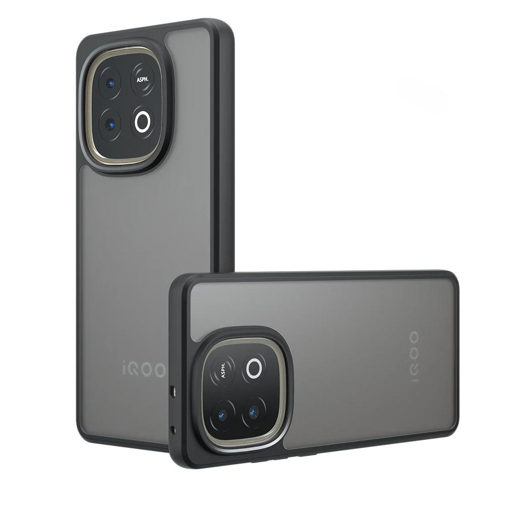 

Матовый прозрачный чехол для телефона VIVO IQOO Z10 Turbo Прозрачный акриловый чехол-бампер из ПК + ТПУ для IQOO Z10Turbo Pro Vivo iqoo z10 turbo pro чёрный